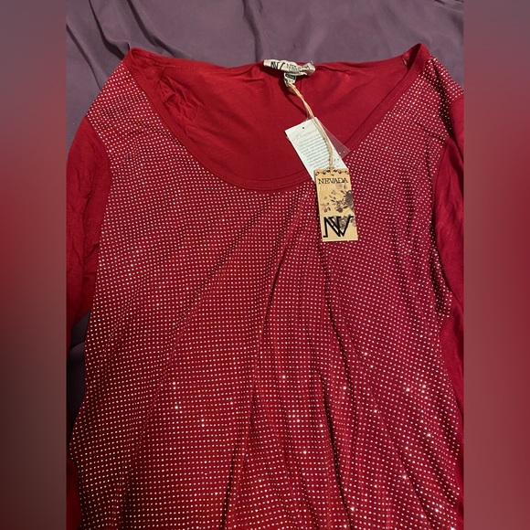 Red Bedazzled Nevada Longsleeve - Picture 2 of 2